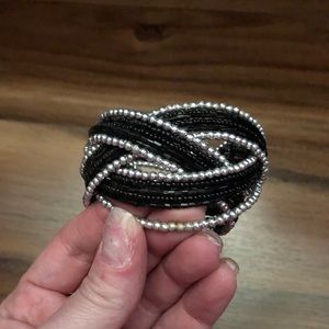 Express Black & Silver Bracelet